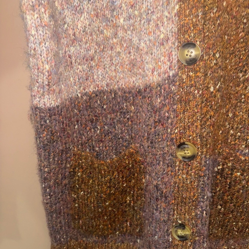 Multicolor Patchwork Women's Button Down Cardiganq - image 2